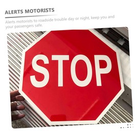 GARVALON Reflective Stop Sign Traffic Warning Sign for Road Traffic Quality Red Stop Sign for Indoor and Outdoor Traffic Sign for Bedroom and More