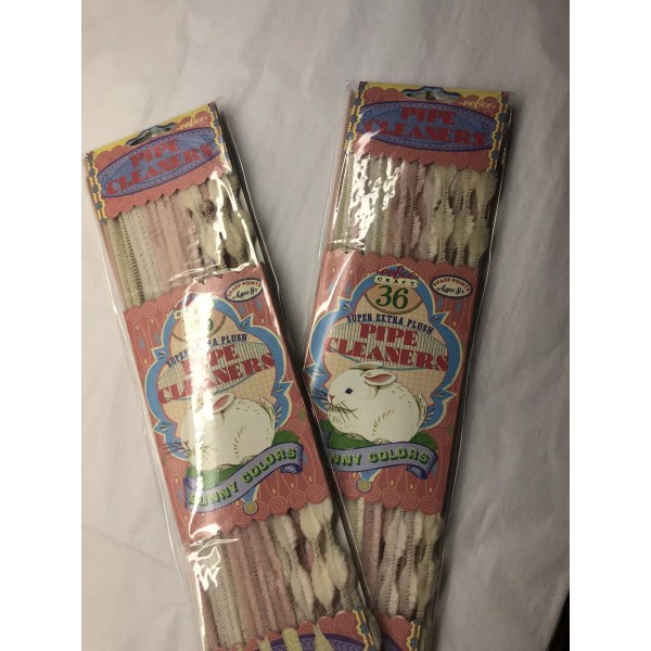 eeBoo Set of 2 eeBoo Bunny White Pink Pipe Cleaners