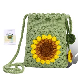 Fedmut Crochet Kit for Beginners - Phonebag Crochet Starter Kit with Video Tutorials and Yarns, Hook, Accessories for Adult Knitting Craft DIY