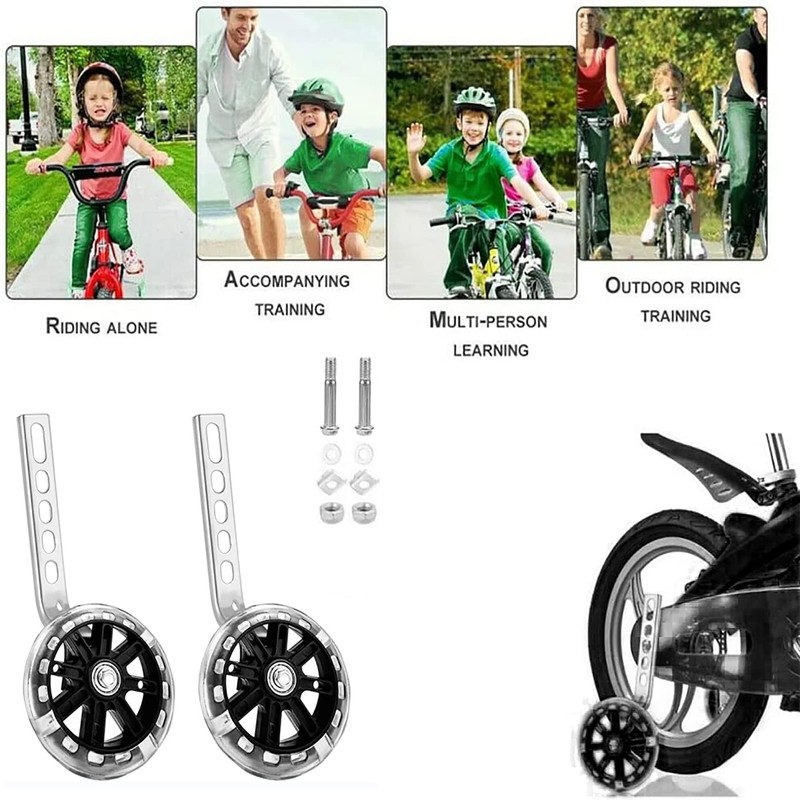 Qfauto Kids’ Stabilizing Bicycle Training Wheels, Easy Installation, 12 -