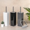 bremermann Savona Toilet Brush Holder with Wall Bracket Square Grey