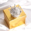 Waltz&F Silver Diamond Crown Ring Holder Jewelry Box Openable Hinged