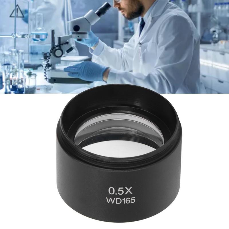 Auxiliary Objective Lens Aluminum Alloy 0.5X Microscope Part for SM