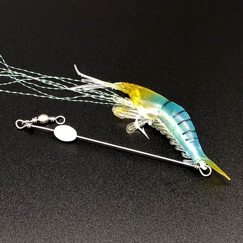 AIMALL 6PCS Soft Plastic Fishing Lures Tackle Prawn Shrimp, Glow