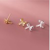 Solid 925 Sterling Silver Bow Stud Earrings for Women Girls