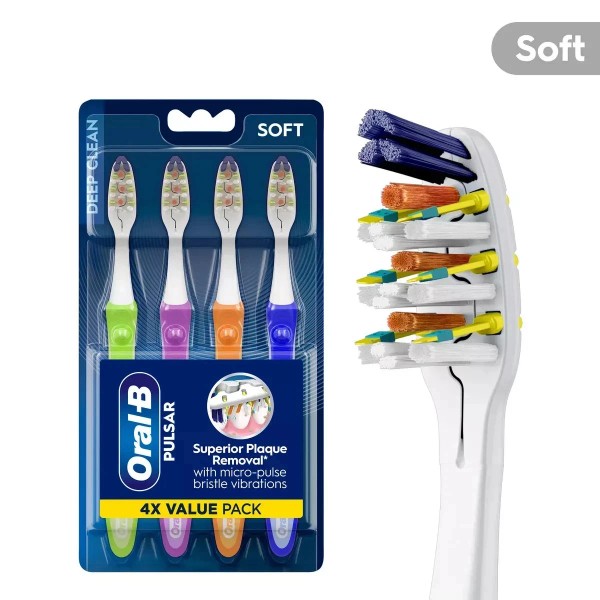 Oral-B Pulsar Expert Clean Battery Powered Toothbrush Soft Bristles 4ct