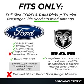 RONIN FACTORY Truck Antenna for Ford F150 Short Antenna Accessories F250 F350 Super Duty Dodge RAM 1500 Raptor Accesorios (Bronco 21-23) Accessories Short Replacement 8 Inch TuffLock