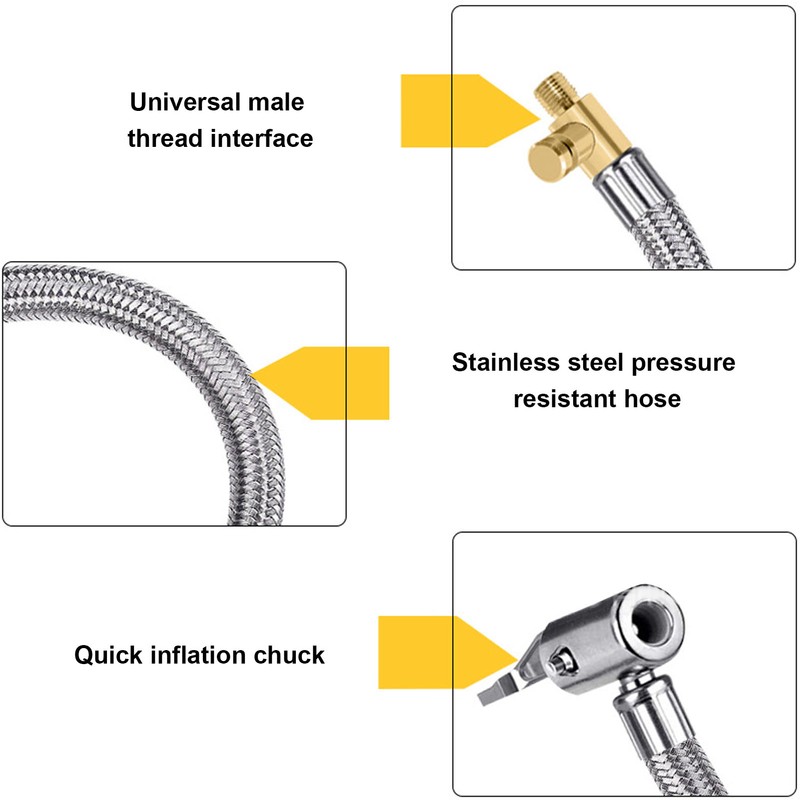 5pcs 10cm Tire Inflator Hose Quick Inflation Air Pump Extension