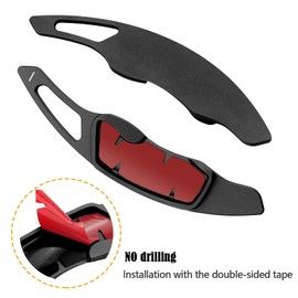 Aluminum Steering Wheel Paddle Shift Extension Cover Compatible with Subaru Forester Outback XV Crosstrek BRZ Impreza WRX Legacy 2pcs - Black