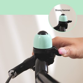 N+1 Macaron Brass Bike Bell - Classic Bicycle Bell with Double Sound Ringer for Kid Bikes, Road Bikes, Mountain Bikes (Spring Green)