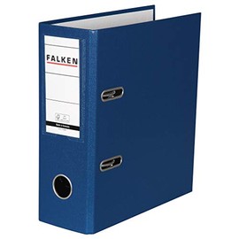 Exacompta - Ref 11285616000F - FALKEN - PP Portrait Lever Arch Files - Suitable for A5 Documents, 80mm Spine, Spine Label, Metal Finger Hole - Blue