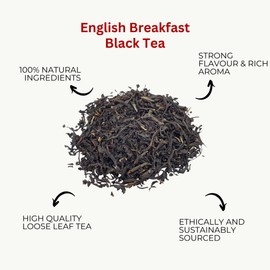 Loose Leaf Tea Set, Gift Set with Heat Resistant Teapot, Tea Measuring Spoon, 100g Loose Leaf Tea, Camellios (English Breakfast)