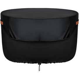 ROYAMY Fire Pit Covers Waterproof for Fire pit Table Round, Outdoor Fire Bowl Covers Heavy Duty-44x24inches(Black)