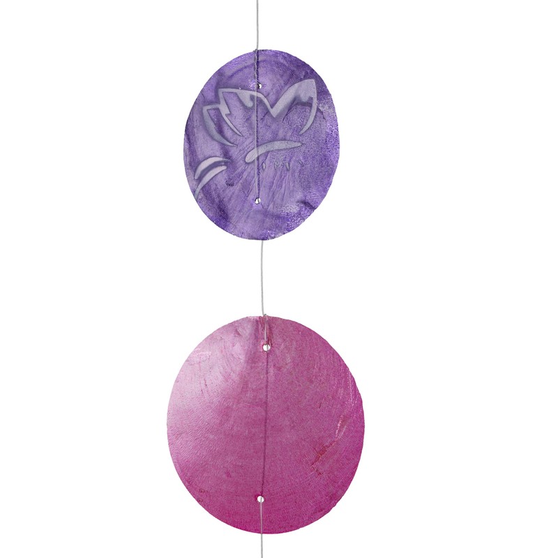 Relaxdays Capiz Garland, Set of 4 for Windows, Balcony, Door