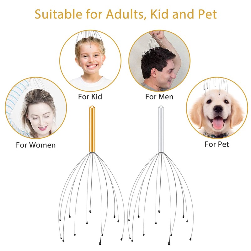 Sancheay Head Massager, Manual Scalp Head Scratcher, Handheld Scalp Massager