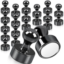 FPMYB Pack of 20 Magnets Strong Black 12 x 16 mm Mini Magnets, Neodymium Magnets Extra Strong Magnets for Magnetic Board, Strong Magnets for Fridge, Pin Board, Cone Magnets, Whiteboard, Office