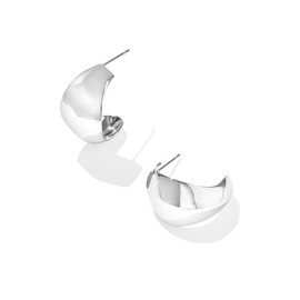 Kendra Scott Womens Krista Metal Hoop Earrings Silver One Size One Size