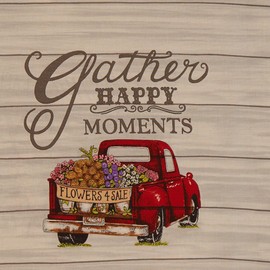 K KILOtela Patchwork Fabric by the Metre, 100% Cotton, Made in Japan, 110 cm Width, Length Choice of 50 in 50 cm, Vans, Flowers, Brown