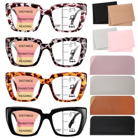 GGSTDDUP 4 Pack Progressive Reading Glasses for Women Oprah Style Blue Light Blocking Multifocal Readers,2.5 x