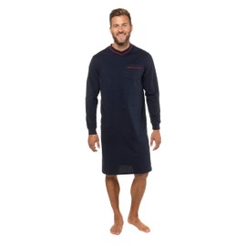 JP 1880 721331 Men's Large Sizes Plus Sizes Menswear L-8XL Nightdress, Homewear, Plain, Long Sleeves, up to Size 8XL, Dark navy