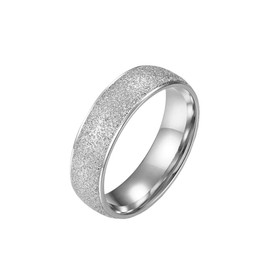 OAKKY Women Stainless Steel 6MM Scrub Wedding Band Ring Silver Size J