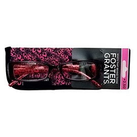 Foster Grant Magnolia Womens Red Flower Fashion Reading Glasses w/ Case +1.75