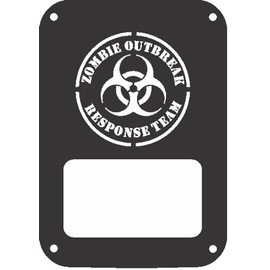 JeepTails Zombie Outbreak Response Team Tail lamp Light Covers Compatible with Jeep JK Wrangler (2007-2018) - Black - Set of 2