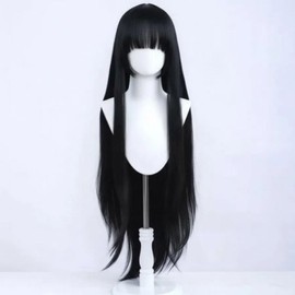 Long hair full wig cosplay straight bangs 5 ​​colors straight (WFLPUNO) black - ONEWFLPUNO / 긴머리 통가발 코스프레 일자앞머리 5color 일자 (WFLPUNO) 블랙 - ONEWFLPUNO
