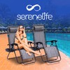 SereneLife SLZGHGRY87.5 Outdoor Adjustable Zero Gravity Lounge Chair Recliners with