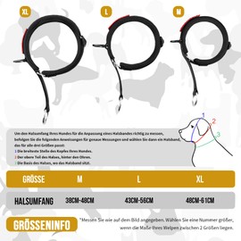 OneTigris Zug-Stopp Hundehalsband, Weich Gepolstert Breites Hundehalsband mit Reflektierend für Mittelgroße und Große Hunde, Schwarz L