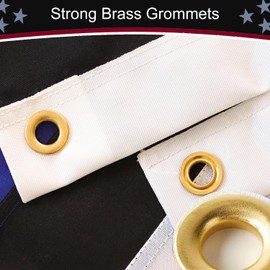 Thin Blue Line Flag 3x5 ft Heavy Duty TearProof Series, All Weather High Wind American Police Flags, Premium Spun Polyester with Embroidered Stars, Sewn Stripes, Brass Grommets for Outdoor Use