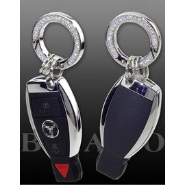 KeShi Bling Bling Rhinestones Car keychain, Carabiner, Keychain, Key Ring, Charm Chain, Charm Ring, with 3 Flat Style Key Rings