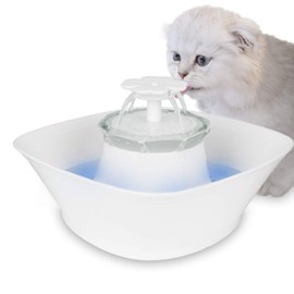iPettie Clover LED Light Pet Water Fountain 2.3L/78oz, Ultra Quiet Automatic Water Dispenser with USB Pump for Cats and Dogs