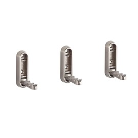 BGL Set of 3 Brushed Oval Heavy Duty Hidden Design Hooks Ideal for Jackets, Towels and Bags for Bathroom, Kitchen and Hallway