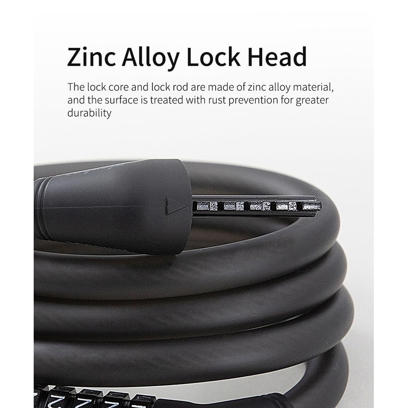 5 Digit Password Lock, Scooter Anti-Theft Combination Lock, 4 Foot