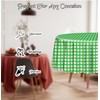 HEIPINIUYE 3 Pack Green and White Round Checkered Tablecloth 84