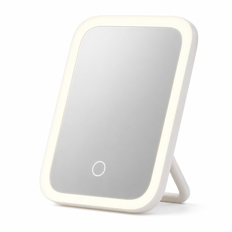 LED Makeup Mirror for Travel & Bedroom – 3-Color Dimmable