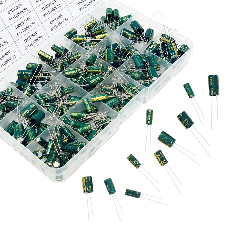 PENGLIN 225 Pcs Electrolytic Capacitor Set, Aluminum Electrolytic Capacitor, 16V