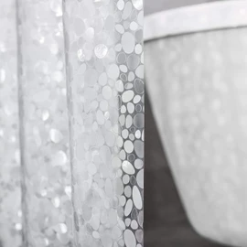 Clear Heavyweight PEVA Shower Curtain Liner, Waterproof with Rustproof Metal Grommets and Weighted Magnetic Hem, BPA-Free, 72 x 72 Inches, Clear Grey, Pebble Pattern