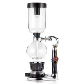 YAMA Glass 3 Cup Tabletop Siphon Gravity Coffee Maker with Alcohol Burner
