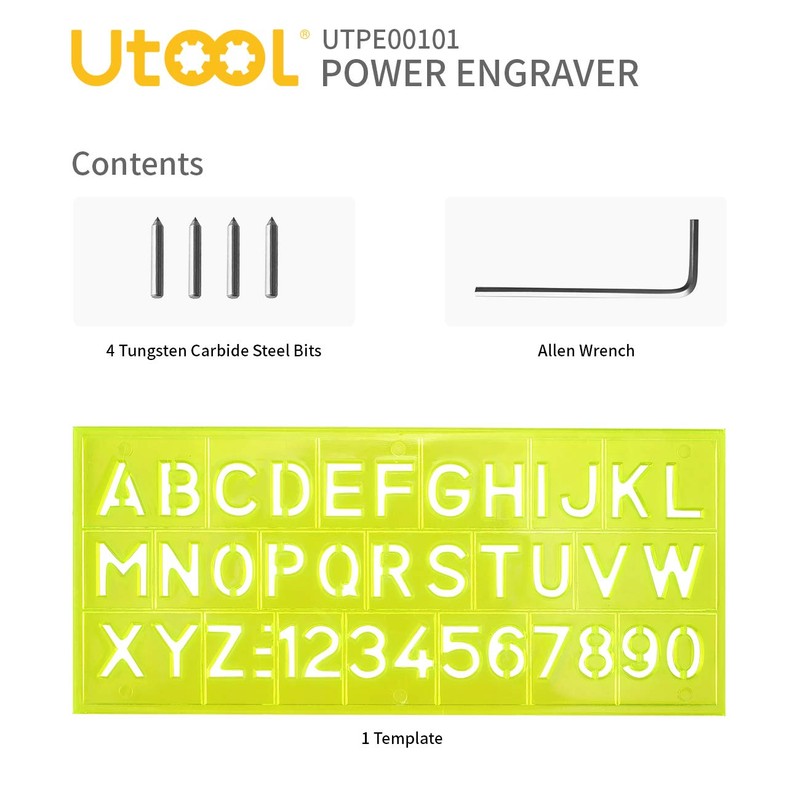 Utool 24W Power Engraving Tool Kit for Wood Metal Glass