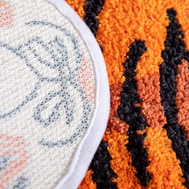 Alfombra personalizada con estampado de tigre, linda alfombra de tigre de imitación de felpa, antideslizante, para decoración del hogar, alfombra esponjosa con estampado de animales, alfombra de puerta para sala de estar, recámara, tapete de juego, 39 x 