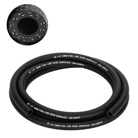 kuosbiu 1/4" Fuel Line Hose, SAE 30R10 5FT 300PSI High Pressure Submersible for Automotive Fuel Systems Engines