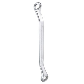 sourcing map 45-Degree Offset Box End Wrench 16mm x 17mm 12 Point Metric CR-V Double Box End Wrench Chrome Vanadium Steel Long Offset Torx Box Wrench for Automotive Home Repair Tool