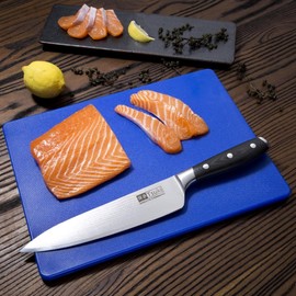 Hygiplas Low Density Chopping Board - Small 305x229x12 mm, Colour Coded Blue for Raw Fish Prep, LDPE Cutting Board, Non-Toxic & Non-Absorbent, Dishwasher Safe, GH791