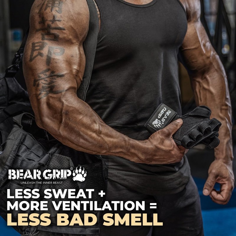 BEAR GRIP - Open Workout Gloves with extra Palm protection