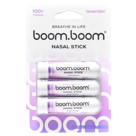 BoomBoom Nasal Stick | Vapor Flow Technology | Cool Refreshing Sensation | Natural Mood Boost | Simple Ingredients | Essential Oils + Menthol Inhaler (Lavender)