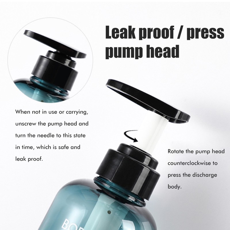 3PCS 300ml/500ml Press Liquid Soap Dispenser Reusable and Refillable Shampoo
