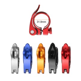 sourcing map Bike Seat Post Clamp 31.8mm Bicycle Clamp Aluminum Alloy Quick Release Seat Post Collar for Diameter 27.2 to 28.6mm Bicycle Mountain Road Bike Tube, Red