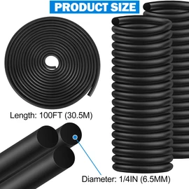 MYFAMIREA 100FT Backer Rod 1/4 Inch EPDM Rubber Caulk Saver Weather Strip Seal Concrete Expansion Joint Filler for Gaps and Joints, Black